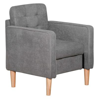 HOMCOM® Einzelsessel Relaxsessel mit Stauraum Polstersessel Sofa Holzfüße Polyester