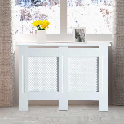 HOMCOM Heizkörperverkleidung Heizkörperabdeckung Heizungsverkleidung, MDF, Weiß, B112 x D19 x H82cm