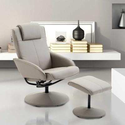HOMCOM Relaxsessel Sessel Fernsehsessel Armsessel 360° drehbar mit Fußstütze Grau L78 × B71 × H101 cm