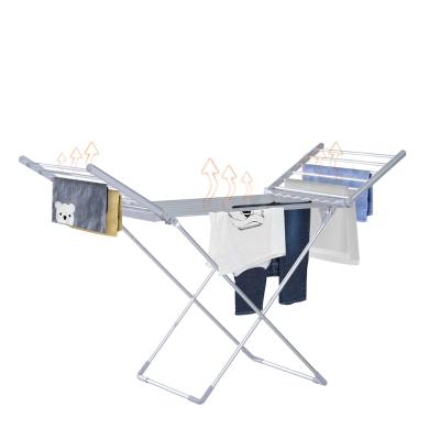 HOMCOM® Beheizbarer Flügelwäscheständer | Faltbar | Aluminium | 149 x 54 x 92 cm | Silber