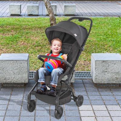 HOMCOM® Kinderwagen Faltbarer Buggy Babyschale Babywanne 0-36 Monate Grau 88x42x105cm
