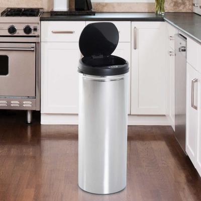 HOMCOM® Edelstahl Mülleimer 50L Automatik Sensor IR mit Inneneimer rund