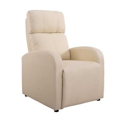 HOMCOM Relaxsessel Ruhesessel Fernsehsessel Sessel mit Liegefunktion Kunstleder (Creme)
