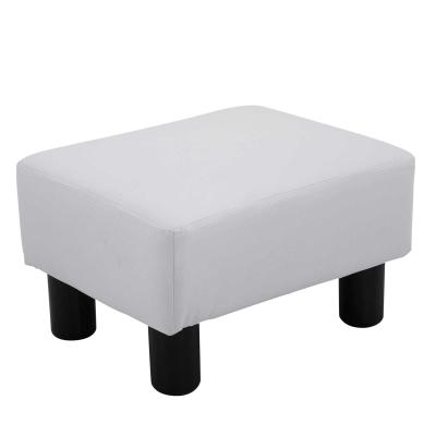 HOMCOM® Fußhocker Sitzhocker Chesterfield aus Kunstleder weiß