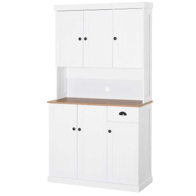 HOMCOM® Küchenschrank mit Arbeitsplatte | Sideboard | MDF, Spanplatte | Weiß | 101 x 39 x 180 cm