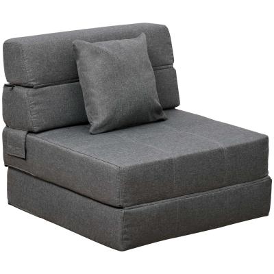 HOMCOM® Schlafsessel Schlafsofa Sofabett Einzelsofa mit Waschbarem Kissen Grau