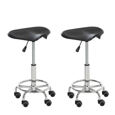 HOMCOM® Sattelhocker für Büro Salon Massage verstellbar Drehhocker Rollhocker Schwarz