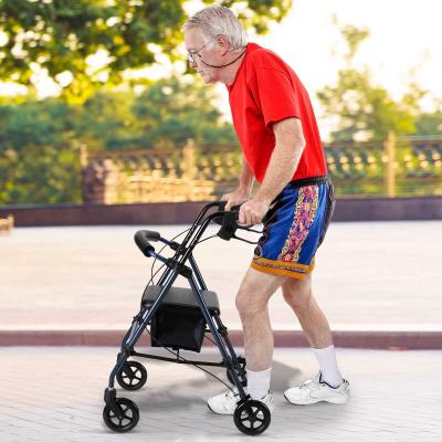 HOMCOM® Rollator Gehhilfe Laufhilfe für Senioren höhenverstellbar faltbar Stahl Schwarz