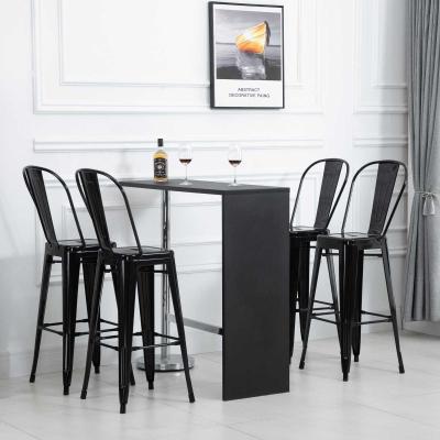 HOMCOM Barhocker mit Fußstütze | Stapelbar | Metall | 44 x 53 x 116 cm | Schwarz