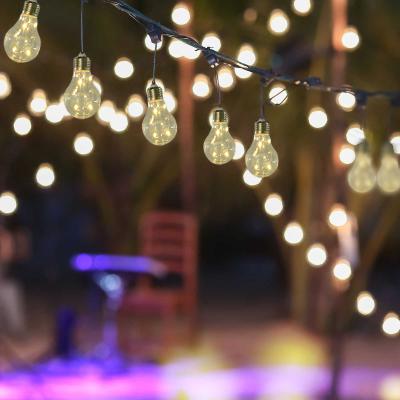 Outsunny® LED Lichterkette, Warm Leuchtung, 2er Set, 20 Birne, Wasserfest, 3,8 m pro Kette