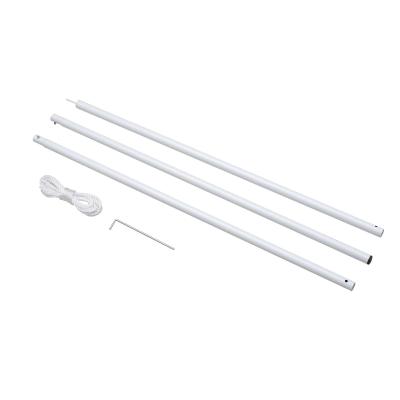Outsunny® Aufstellstange 3 stk. Teleskopstange für Markise Sonnensegel inkl. Seil + Heringe Metall Weiß ∅25 x 104 cm