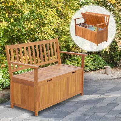 Outsunny® Gartenbank Sitzbank Truhenbank mit Aufbewahrung Holz Natur