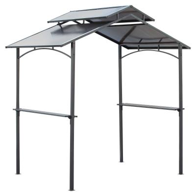 Outsunny® Grillpavillon mit Flammschutzdach 2,5 x 1,5m BBQ-Pavillon mit 2 Ablagen Stahl PC