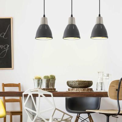 HOMCOM® 3er Hängeleuchte Deckenstrahler Industrie Vintage E27 40W Küche Bar Metall schwarz ∅13 x H16 cm (ohne Birne)
