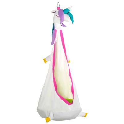 Outsunny® Hängehöhle Kinder Hängesessel Kinderhängesitz mit Sitzkissen Baumwolle Weiß+Rosa