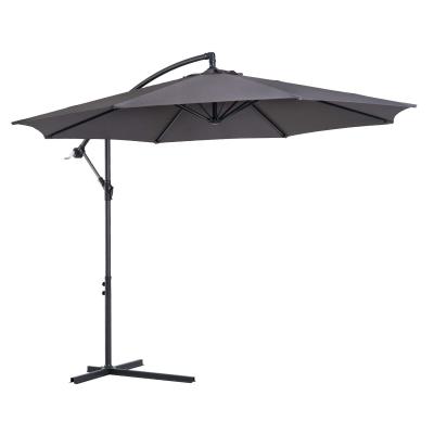 Outsunny® Sonnenschirm abnehmbar Ampelschirm Kurbelschirm mit Handkurbel Grau