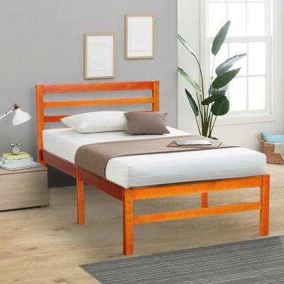 HOMCOM® Bettgestell Einzelbettrahmen Holzbett 8 Latten Erhöhte Beine Kiefernholz Natur 198 x 100 x 90 cm