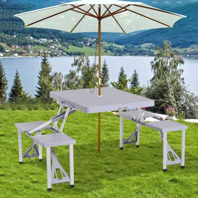 Outsunny® Campingtisch Set Picknicktisch Sitzgruppe Klapptisch mit 4 Stühle Alu 135 x 82 x 66 cm