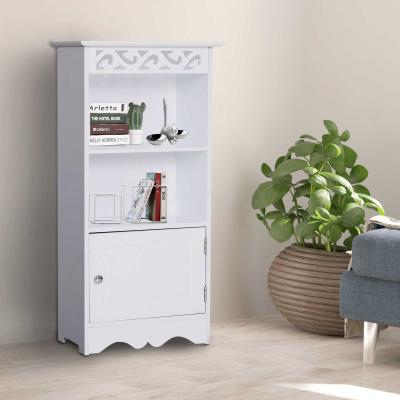 HOMCOM Badschrank Wäscheschrank Küchenschrank Lagerschrank MDF Weiß 40 x 23 x 80 cm