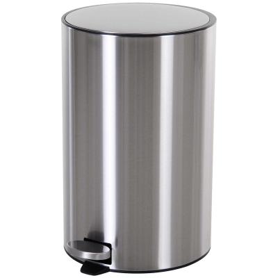 HOMCOM® Mülleimer Abfalleimer 20 L Treteimer mit Inneneimer Soft Schließen Edelstahl PP 30,8 x 48,7 cm