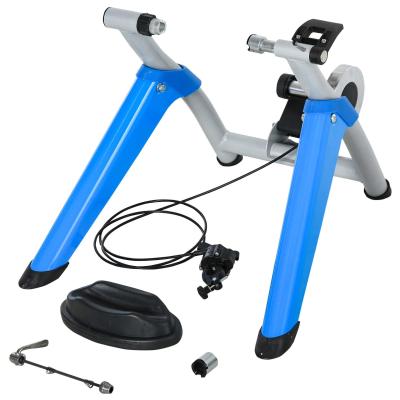 HOMCOM Rollentrainer Fahrradtrainer Heimtrainer mit 8-Stufen-Widerstand Magnetbremse für 650C, 700C/26"-29" Metall Blau 77 x 56 x 47,5 cm