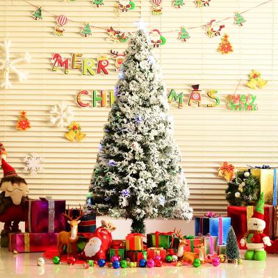 HOMCOM® Künstlicher Weihnachtsbaum | LED | Kunststoff, Metall | Ø82 x 180 cm | Grün und Weiß