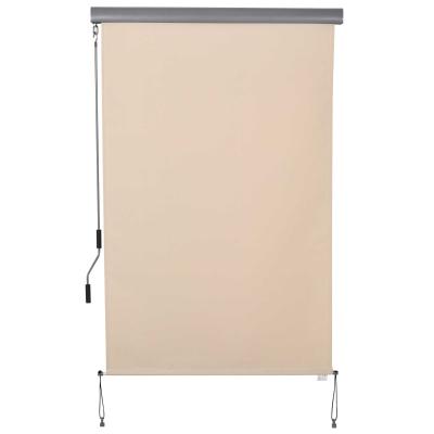 Outsunny Senkrechtmarkise Balkonmarkise Vertikalmarkise Windschutz Seitenrollo Sichtschutz mit Handkurbel Polyesterstoff+Aluminium Cremeweiß 120 x 200 cm