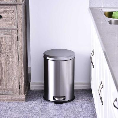 HOMCOM® Mülleimer Treteimer 20 L Abfalleimer mit Inneneimer Soft Schließen Edelstahl PP Ø29,2 x H44 cm