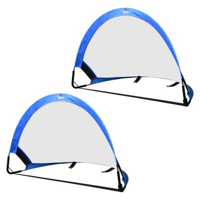 HOMCOM® Pop Up Tore Fußballtore Tragbares Fußballnetz 2er Set Minitore faltbar Blau