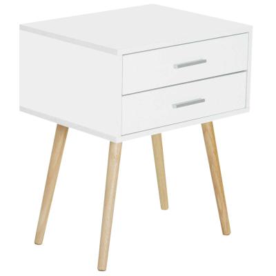 HOMCOM® Nachttisch Nachtschrank Nachtkommode Konsole Beistelltisch 2 x Schublade Holz 48 x 40 x 60 cm