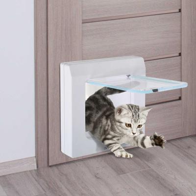 PawHut® Katzenklappe Hundeklappe Katzentür 4 Wege Weiß