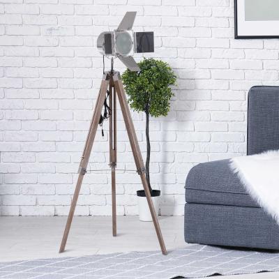 HOMCOM® Stehlampe Dreibein Stehleuchte höhenverstellbar 103-146cm Urban E14 Silber