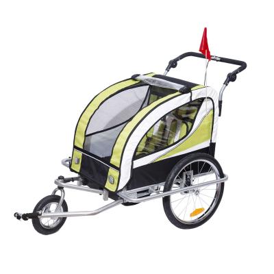 HOMCOM® Kinderanhänger 2 in 1 Fahrradanhänger Anhänger Jogger 360° Drehbar für 2 Kinder