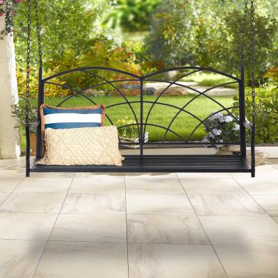 Outsunny® Gartenschaukel Schaukelbank Gartenbank für 2 Personen Terrasse Metall Schwarz