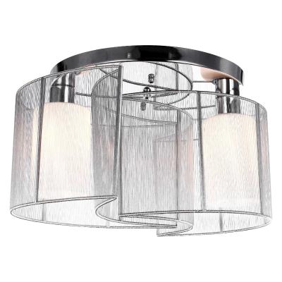 HOMCOM 40x25cm Metal Ceiling Light Pendant with Fabric Finish White