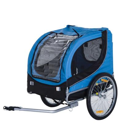 Pawhut Folding Bicycle Pet Trailer W/Removable Cover-Blue