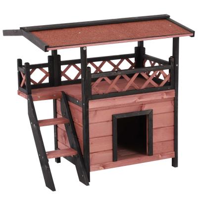 PawHut Maisonette Pet House 77Lx55Wx73H cm-Brown