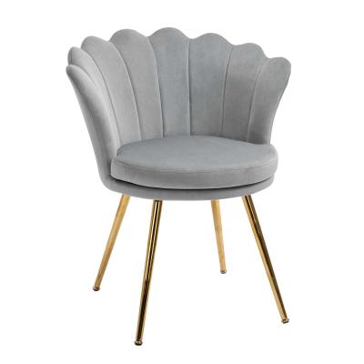 HOMCOM Accent Chair Modern Dining Chair Velvet-Touch Fabric Armchair with Gold Legs