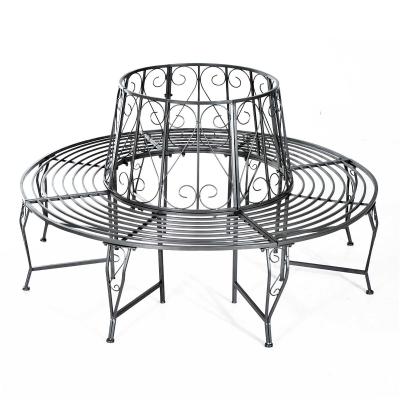 Okrągła ławka parkowa 360° metal 160cm Outsunny