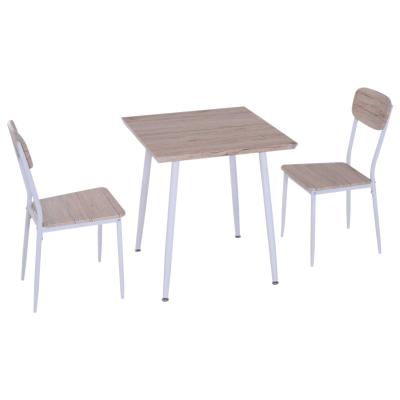 HOMCOM® 3-CZĘŚCIOWY ZESTAW DO JADALNI DREWNIANY STÓŁ + 2 KRZESŁA