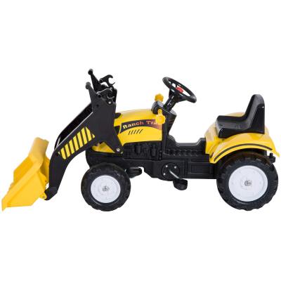 HOMCOM® SAMOCHÓD NA PEDAŁY TRAKTOR Z ŁADOWARKĄ OD 3 LAT czarny-żółty