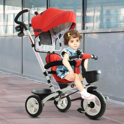 Dziecięcy rowerek trójkołowy 4 w 1 rower trójkołowy dla dzieci aluminium metal czerwony