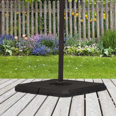 4-częściowy obciążnik do stojaka na parasol przeciwsłoneczny wypełnienie wodą do 80 kg lub piaskiem do 120 kg HDPE czarny Outsunny