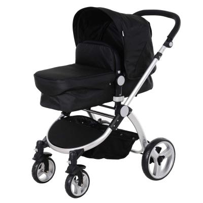 HOMCOM® Wózek Dziecięcy 3 w 1 Buggy Gondola Fotelik Samochodowy Ciemnoszary