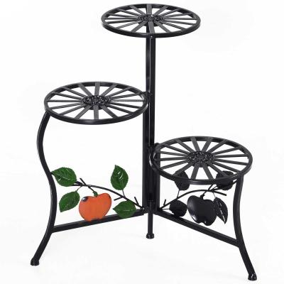 Kwietnik regał na rośliny 3 półki stojak na rośliny retro dekoracja metal Outsunny