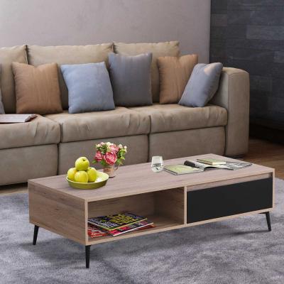 HOMCOM® ŁAWA STOLIK KAWOWY RTV 2 x SZUFLADA 2 x PÓŁKA drewno 120 x 56 x 35 cm