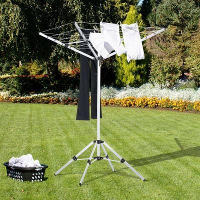 HOMCOM® STOJAK NA PRANIE SUSZARKA STOJĄCA KSZTAŁT PARASOLA składany 16 M LINY DO SUSZENIA aluminiowy srebrny 104 X 104 X 160 cm