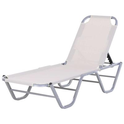 Outsunny® Leżak Plażowy 5-stopniowy Ogrodowy Aluminium Oxford Kremowy