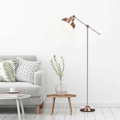 Lampa podłogowa Industrialna lampa stojąca z regulowanym kloszem E27 metal czerwony brąz