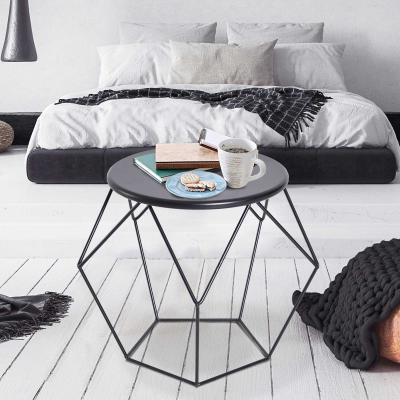 HOMCOM® STOLIK KAWOWY NOCNY OKRĄGŁY Z METALOWYM KOSZEM